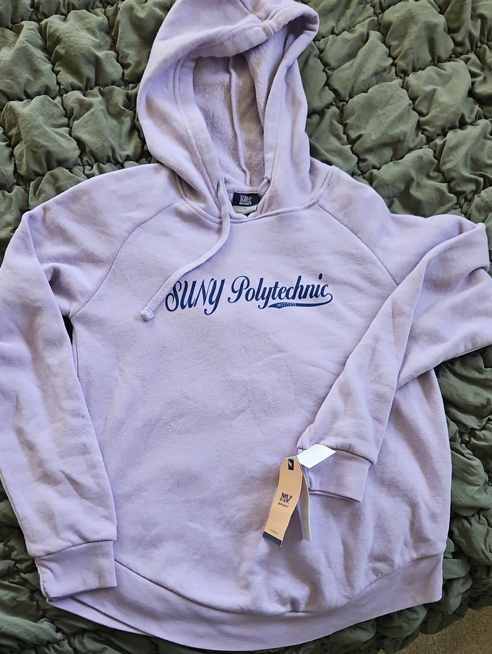 MV Sport Lavender Hoodie with Navy Script - SUNY Polytechnic